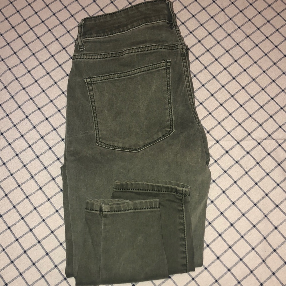 Forest Green Acid Washed Colored Maurices Jeggings